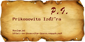 Prikosovits Izóra névjegykártya